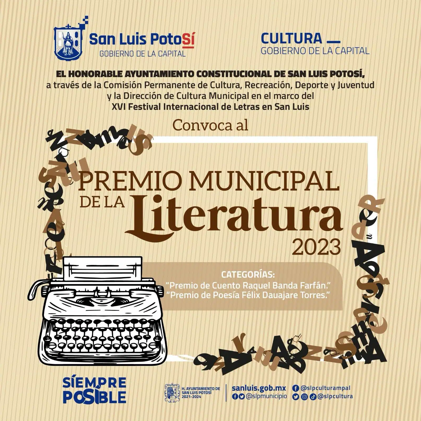 Cabildo invita a participar el Premio Municipal de Literatura 2023