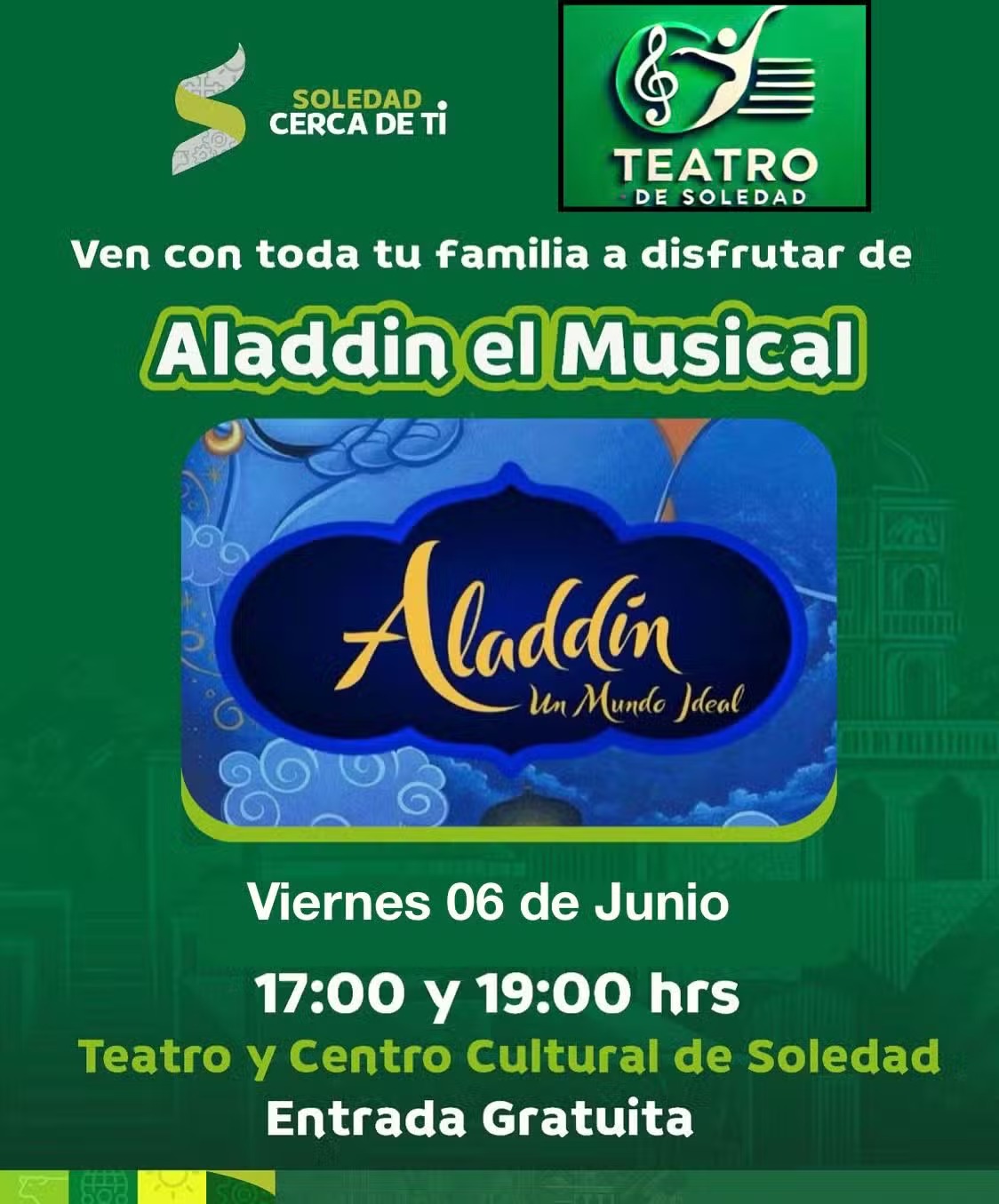 Obra Aladdín el Musical en Soledad